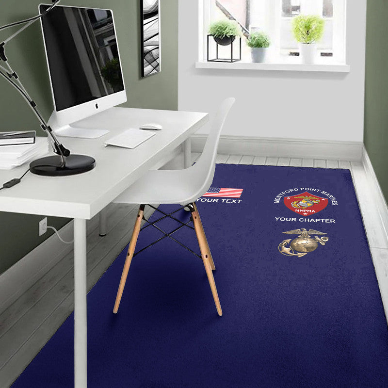 (Custom) Montford Point Marines Area Rug African-American Marine Corps Simple - Navy LT8 - Wonder Print Shop