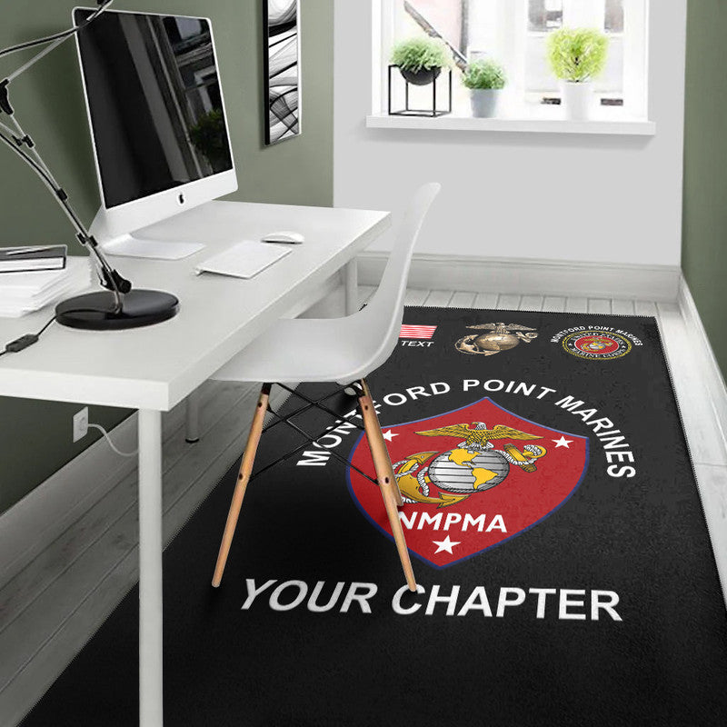 (Custom) Montford Point Marines Area Rug African-American Marine Corps Unique - Black LT8 - Wonder Print Shop