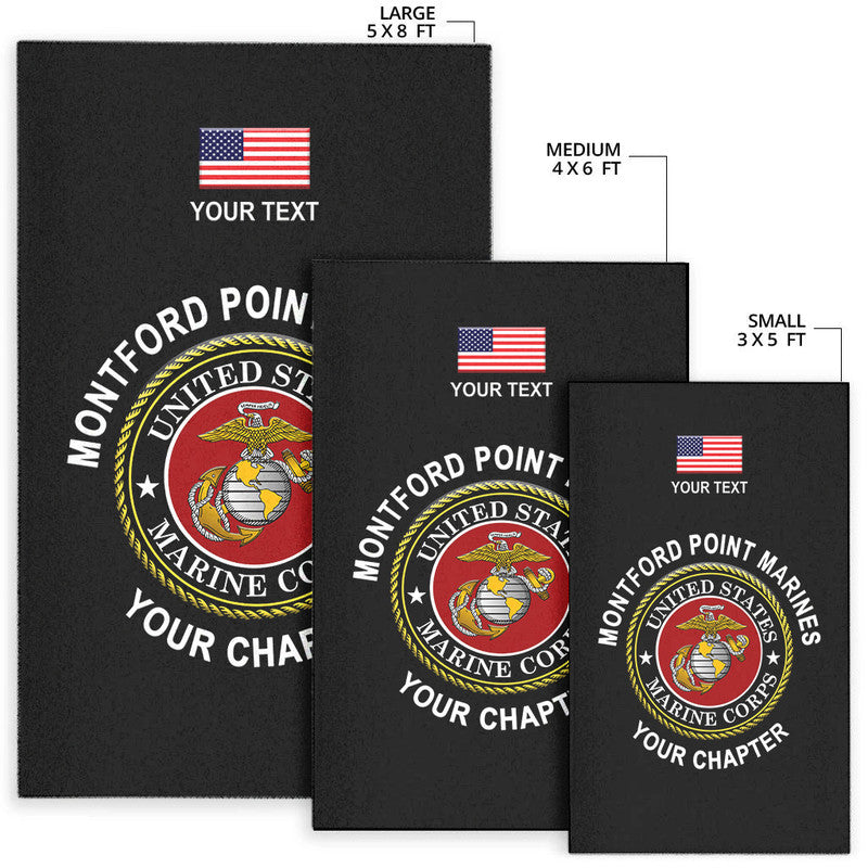 (Custom) Montford Point Marines Area Rug African-American Marine Corps Original - Black LT8 - Wonder Print Shop