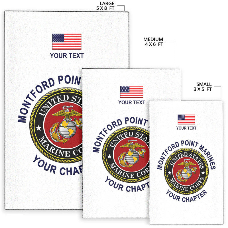 (Custom) Montford Point Marines Area Rug African-American Marine Corps Original - White LT8 - Wonder Print Shop