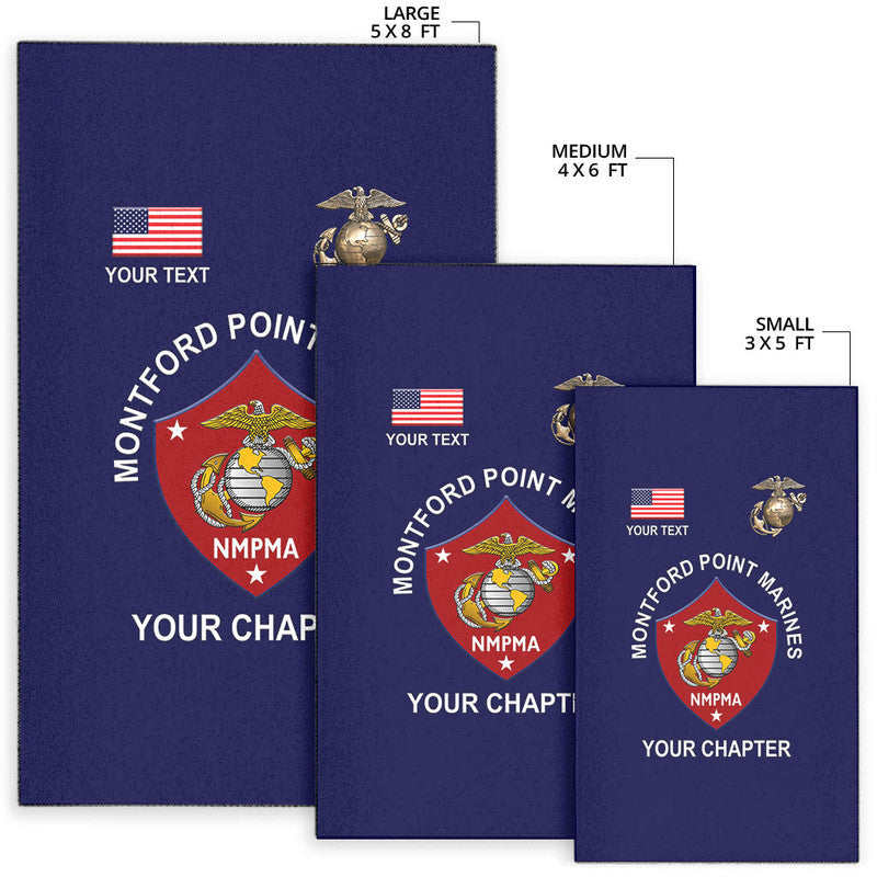 (Custom) Montford Point Marines Area Rug African-American Marine Corps Special - Navy LT8 - Wonder Print Shop