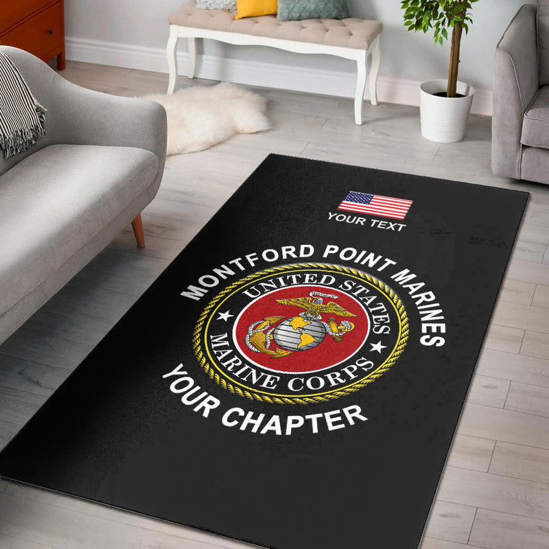 (Custom) Montford Point Marines Area Rug African-American Marine Corps Original - Black LT8 - Wonder Print Shop