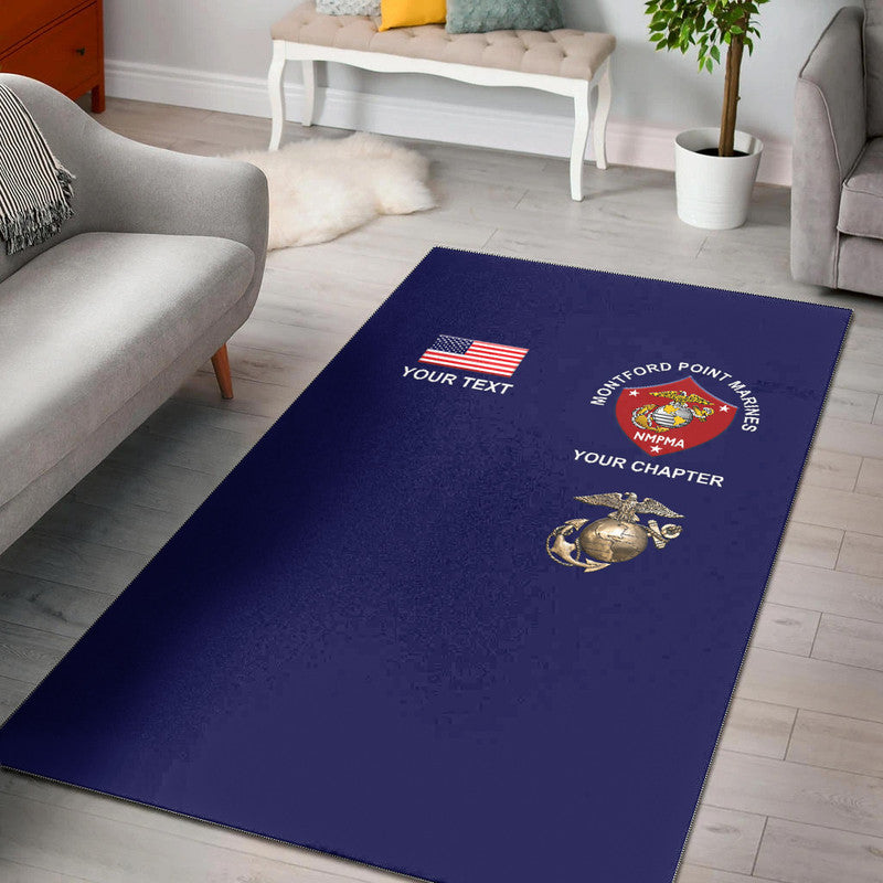 (Custom) Montford Point Marines Area Rug African-American Marine Corps Simple - Navy LT8 - Wonder Print Shop