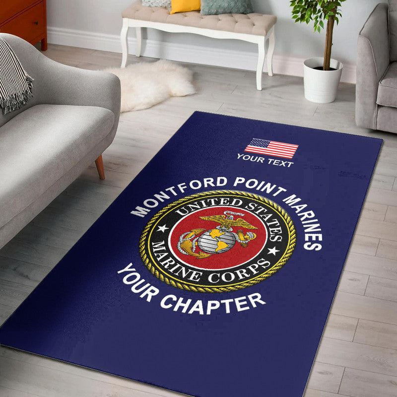 (Custom) Montford Point Marines Area Rug African-American Marine Corps Original - Navy LT8 - Wonder Print Shop