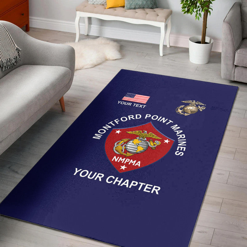 (Custom) Montford Point Marines Area Rug African-American Marine Corps Special - Navy LT8 - Wonder Print Shop