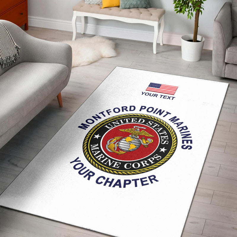 (Custom) Montford Point Marines Area Rug African-American Marine Corps Original - White LT8 - Wonder Print Shop