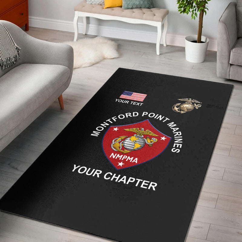 (Custom) Montford Point Marines Area Rug African-American Marine Corps Special - Black LT8 - Wonder Print Shop