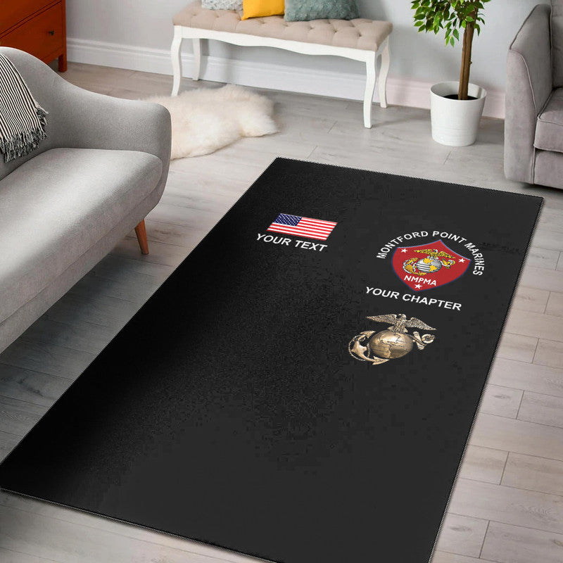 (Custom) Montford Point Marines Area Rug African-American Marine Corps Simple - Black LT8 - Wonder Print Shop