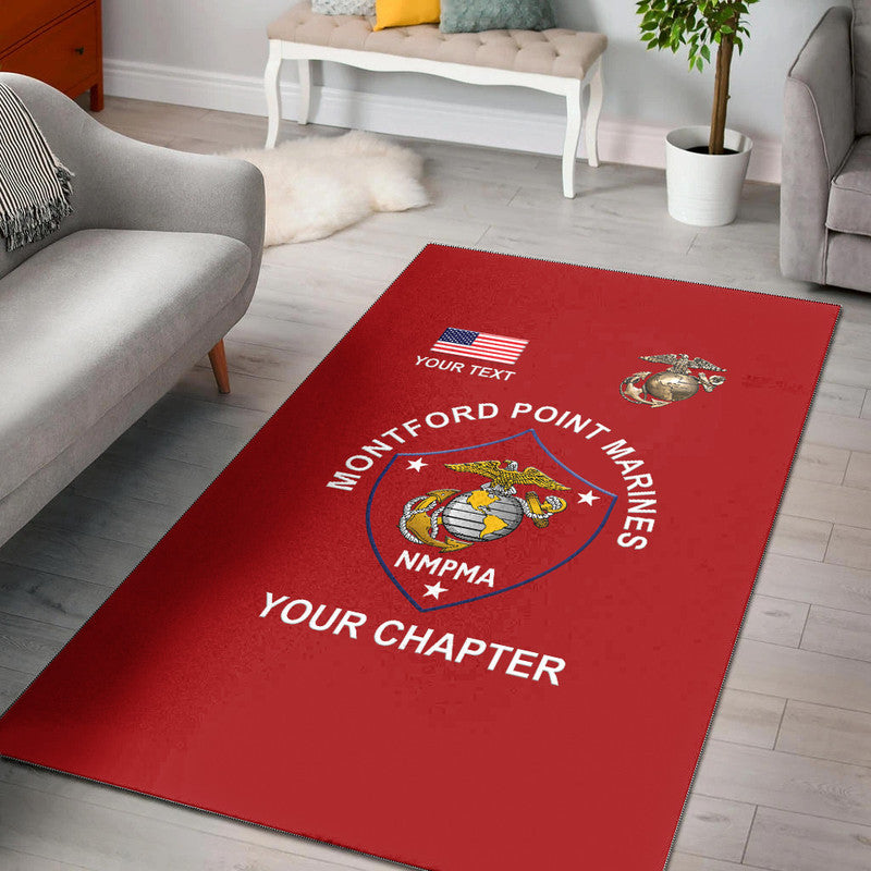 (Custom) Montford Point Marines Area Rug African-American Marine Corps Special - Red LT8 - Wonder Print Shop
