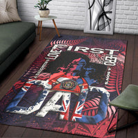 (Custom Personalised) Fathers Day - New Zealand Firefighter Dad Area Rug - Maori Pattern LT9 - Wonder Print Shop