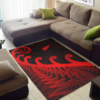 New Zealand Rugby Maori Area Rug Silver Fern Koru Vibes Red LT8 - Wonder Print Shop