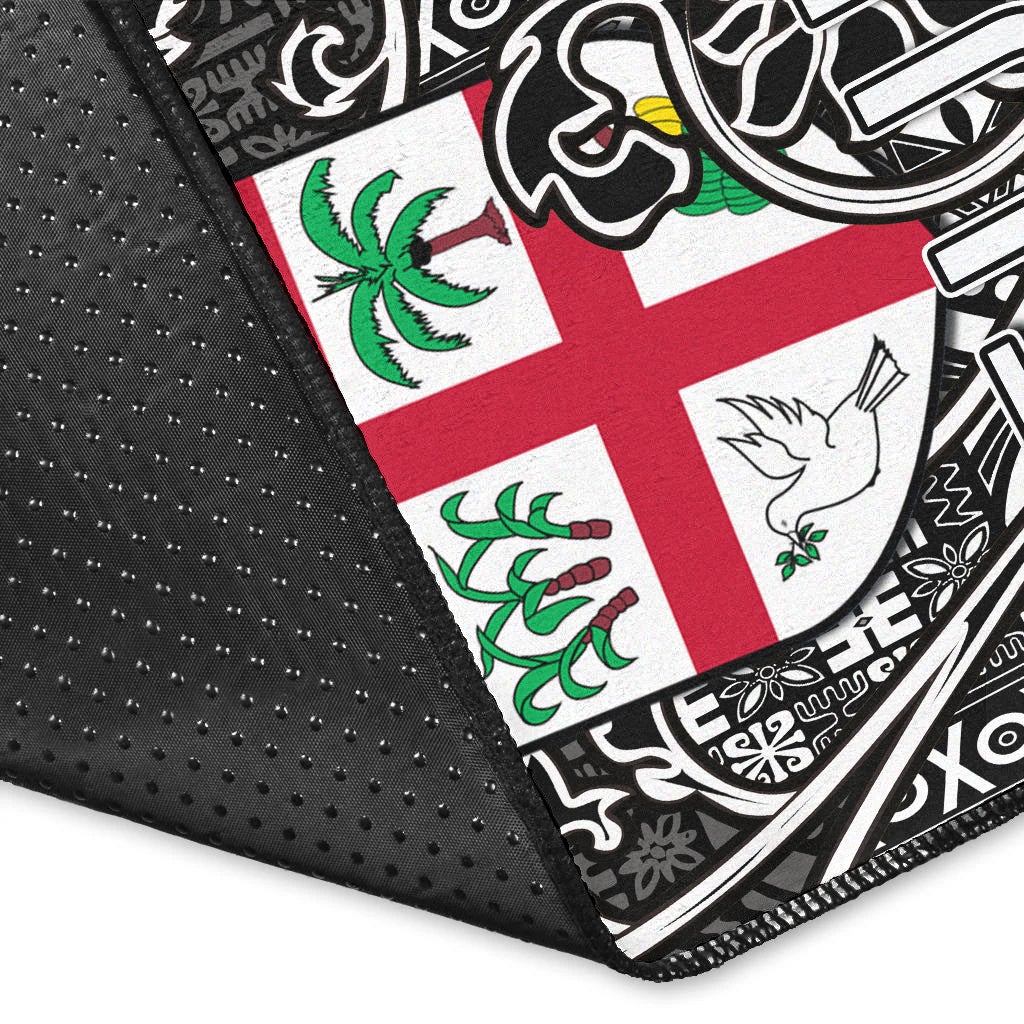 Fiji Area Rug Tapa Patterns White And Black Style LT6 - Wonder Print Shop