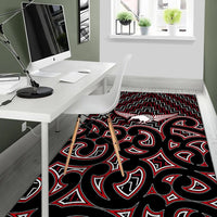 New Zealand Area Rug Maori Graphic Tee patterns Red LT6 - Wonder Print Shop