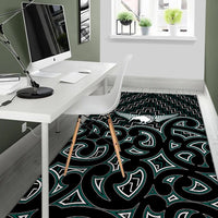 New Zealand Area Rug Maori Graphic Tee patterns Green LT6 - Wonder Print Shop
