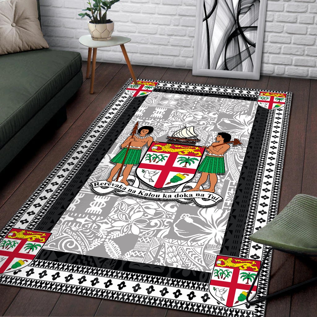 Fiji Area Rug Black Style No.1 LT6 - Wonder Print Shop