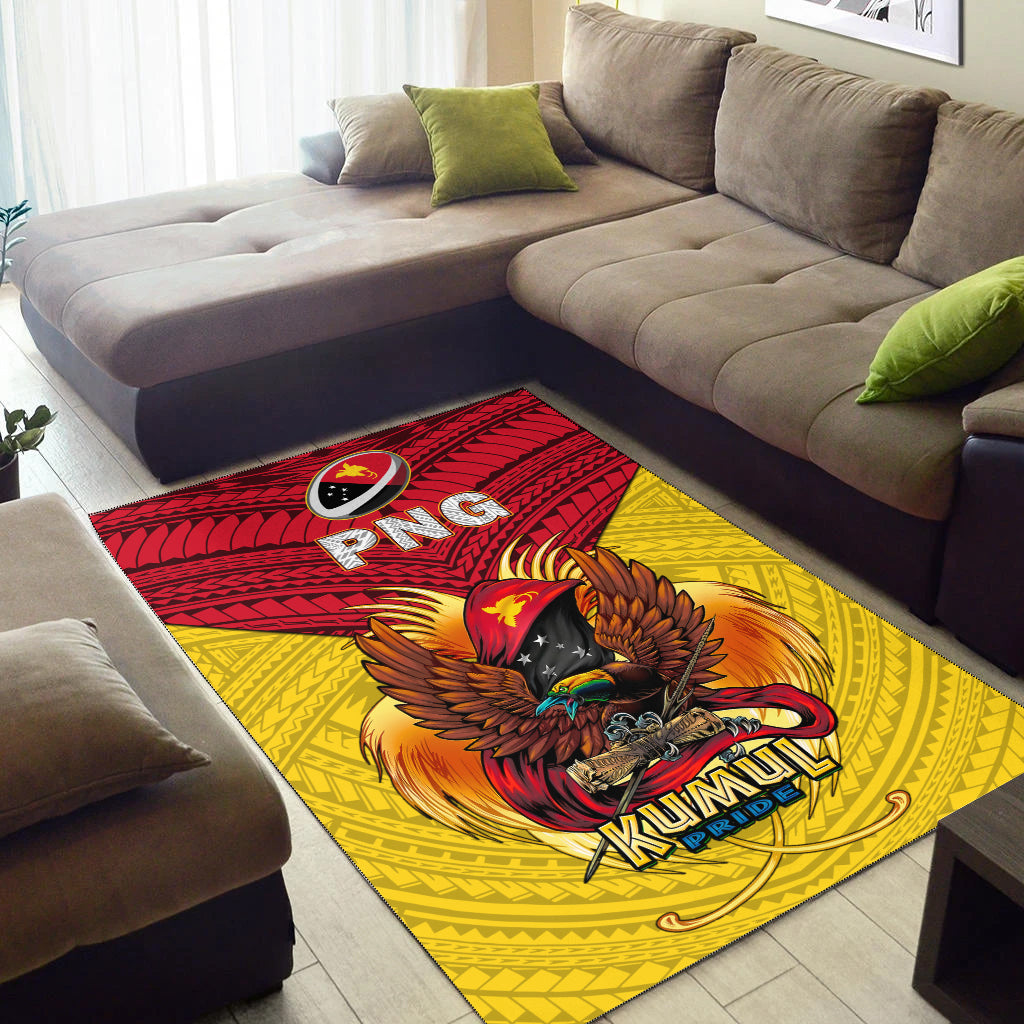 Papua New Guinea Rugby Kumul Pride Area Rug LT2 - Wonder Print Shop