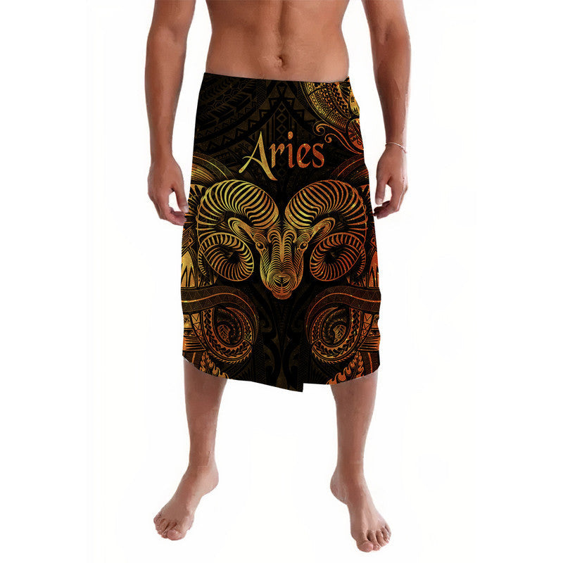 Aries Zodiac Polynesian Lavalava Unique Style - Gold LT8 - Wonder Print Shop