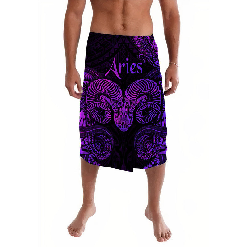 Aries Zodiac Polynesian Lavalava Unique Style - Purple LT8 - Wonder Print Shop