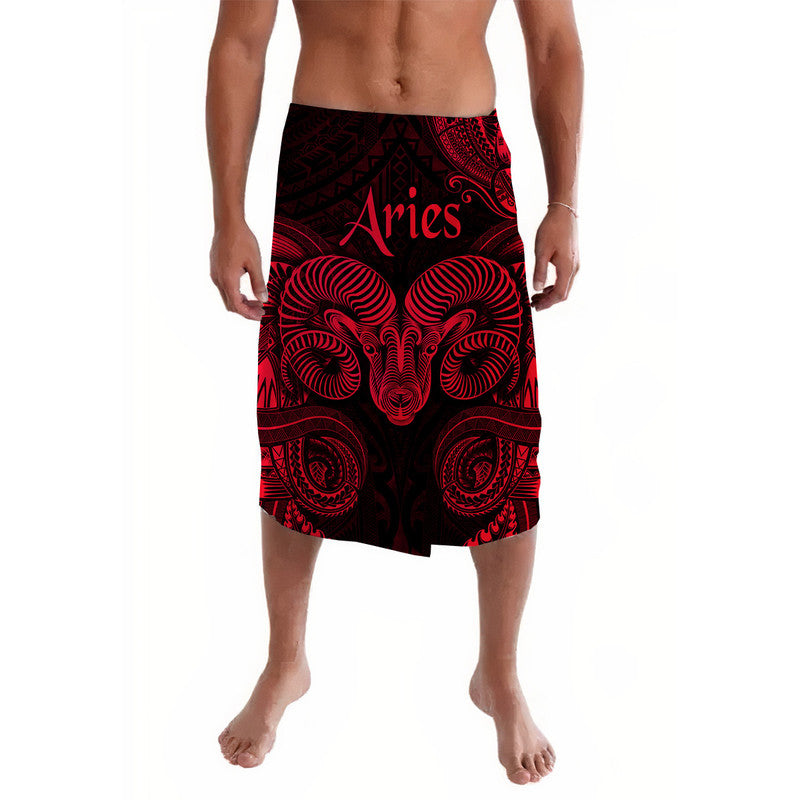 Aries Zodiac Polynesian Lavalava Unique Style - Red LT8 - Wonder Print Shop