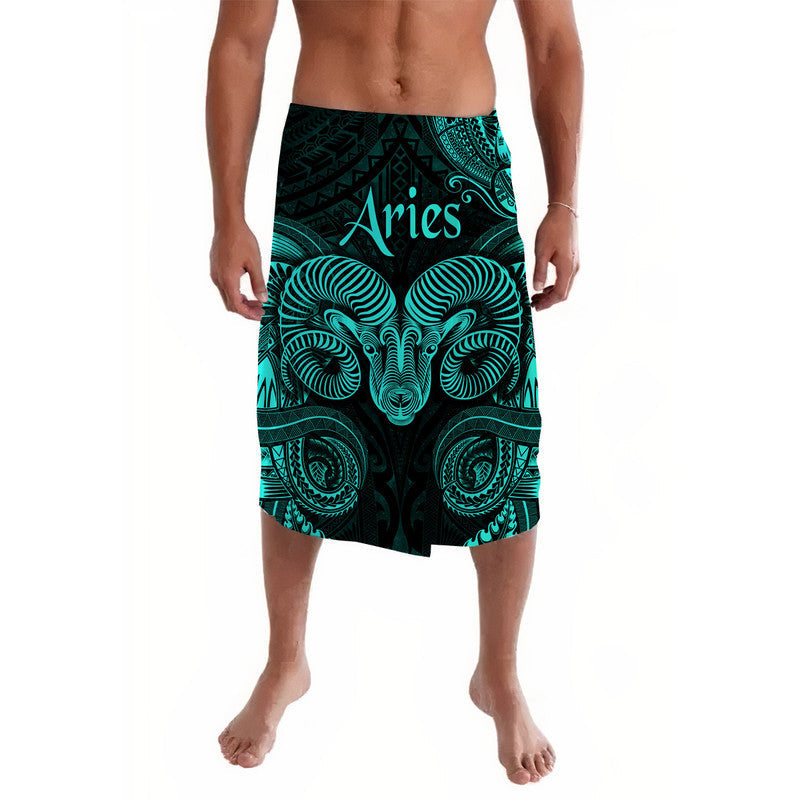 Aries Zodiac Polynesian Lavalava Unique Style - Turquoise LT8 - Wonder Print Shop