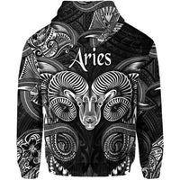 Aries Zodiac Polynesian Hoodie Unique Style Black LT8 - Wonder Print Shop