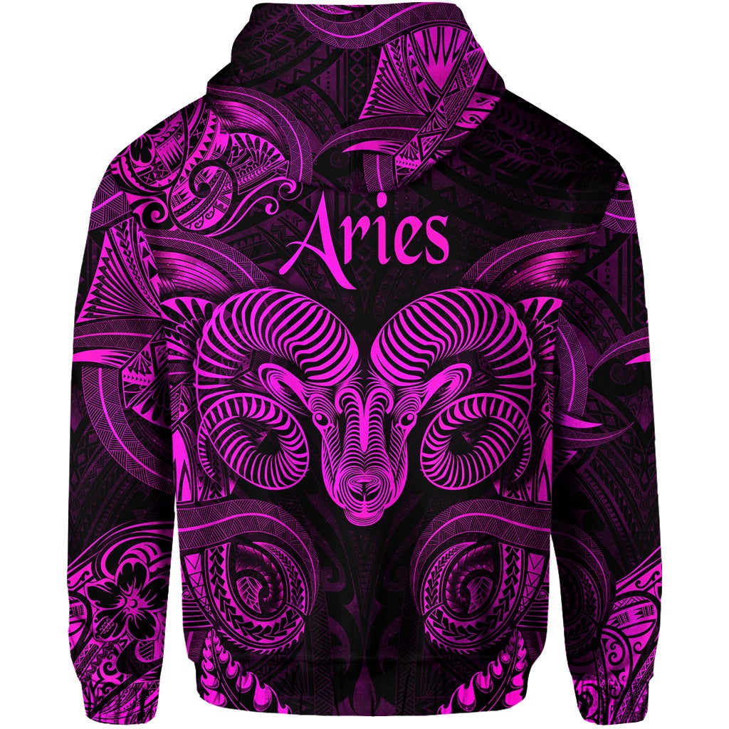 Aries Zodiac Polynesian Hoodie Unique Style Pink LT8 - Wonder Print Shop