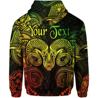 Custom Aries Zodiac Polynesian Zip Hoodie Unique Style Reggae LT8 - Wonder Print Shop