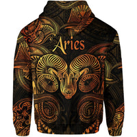 Aries Zodiac Polynesian Hoodie Unique Style Gold LT8 - Wonder Print Shop