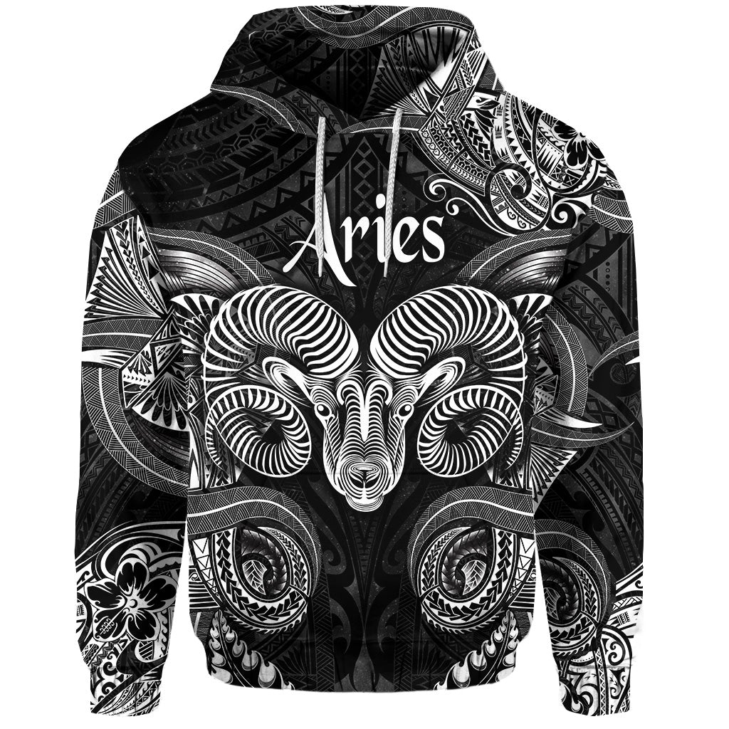 Aries Zodiac Polynesian Hoodie Unique Style Black LT8 - Wonder Print Shop