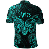 Aries Zodiac Polynesian Polo Shirt Unique Style Turquoise LT8 - Wonder Print Shop