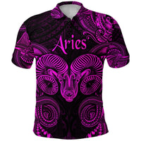 Custom Aries Zodiac Polynesian Polo Shirt Unique Style Pink LT8 - Wonder Print Shop