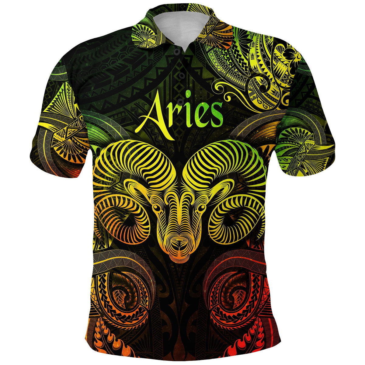 Custom Aries Zodiac Polynesian Polo Shirt Unique Style Reggae LT8 - Wonder Print Shop
