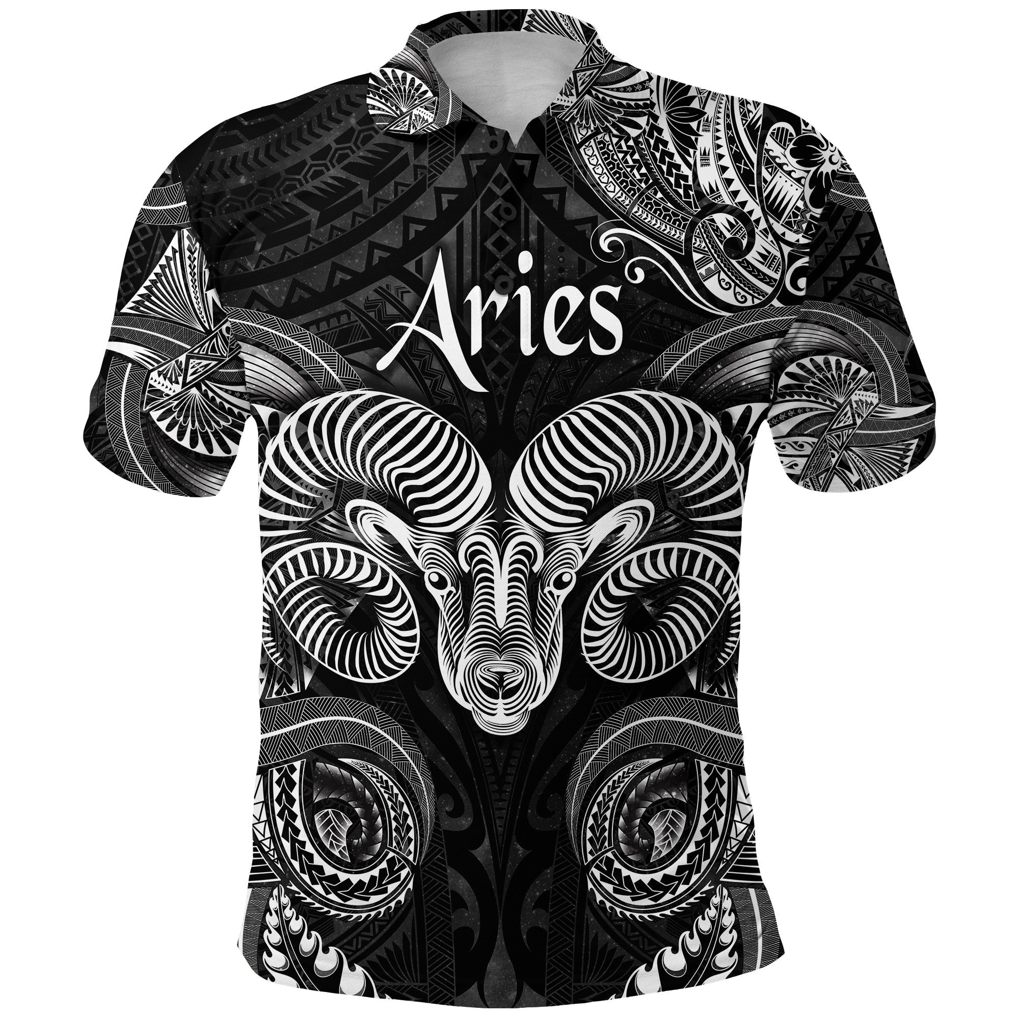 Custom Aries Zodiac Polynesian Polo Shirt Unique Style Black LT8 - Wonder Print Shop