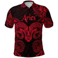 Aries Zodiac Polynesian Polo Shirt Unique Style Red LT8 - Wonder Print Shop