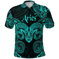 Aries Zodiac Polynesian Polo Shirt Unique Style Turquoise LT8 - Wonder Print Shop