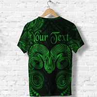 Custom Aries Zodiac Polynesian T Shirt Unique Style Green LT8 - Wonder Print Shop