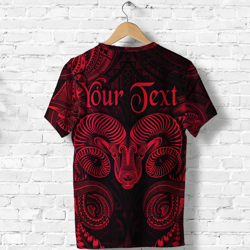 Custom Aries Zodiac Polynesian T Shirt Unique Style Red LT8 - Wonder Print Shop