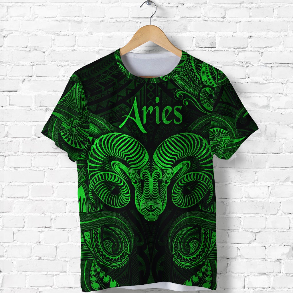 custom-personalised-aries-zodiac-polynesian-t-shirt-unique-style-green