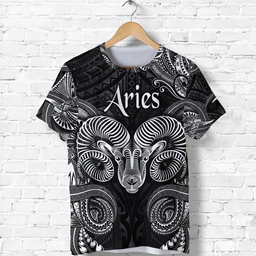 Aries Zodiac Polynesian T Shirt Unique Style Black LT8 - Wonder Print Shop