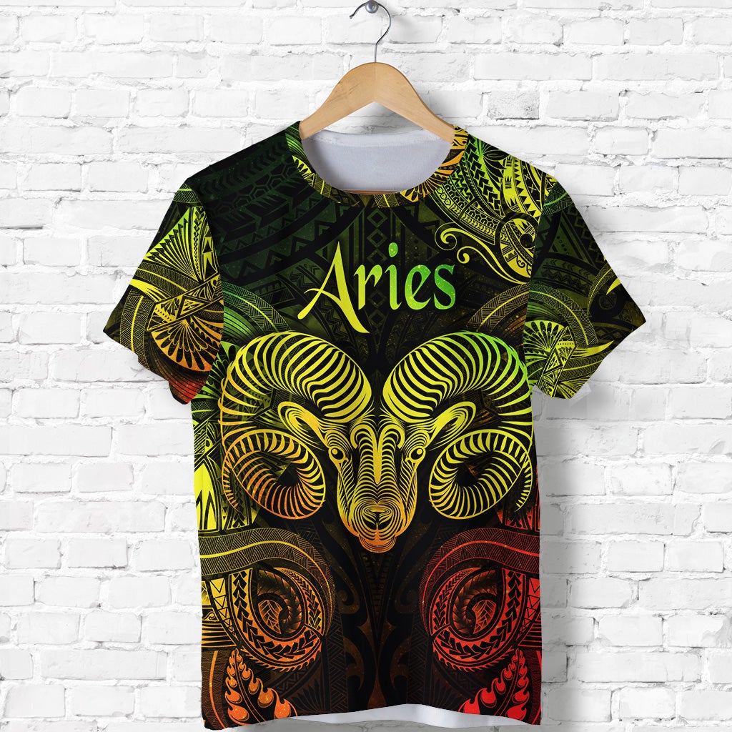 Aries Zodiac Polynesian T Shirt Unique Style Reggae LT8 - Wonder Print Shop