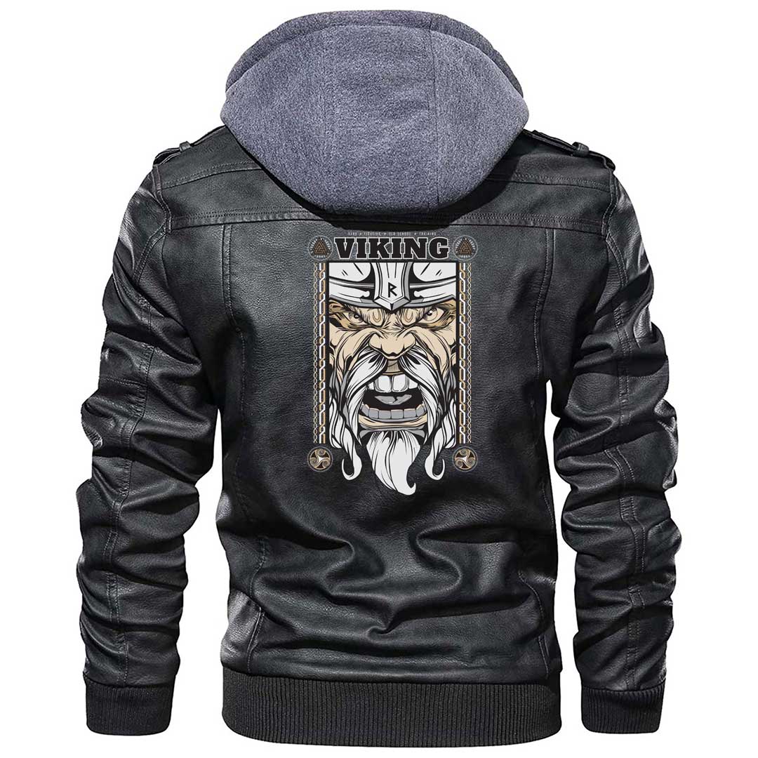 Viking Clothing Viking Art Template In Art Style Zipper Leather Jacket RLT12 - Wonder Print Shop