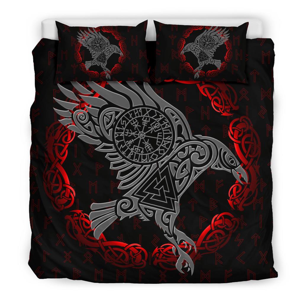Viking The Raven Of Odin Tattoo Bedding Set RLT12 - Wonder Print Shop
