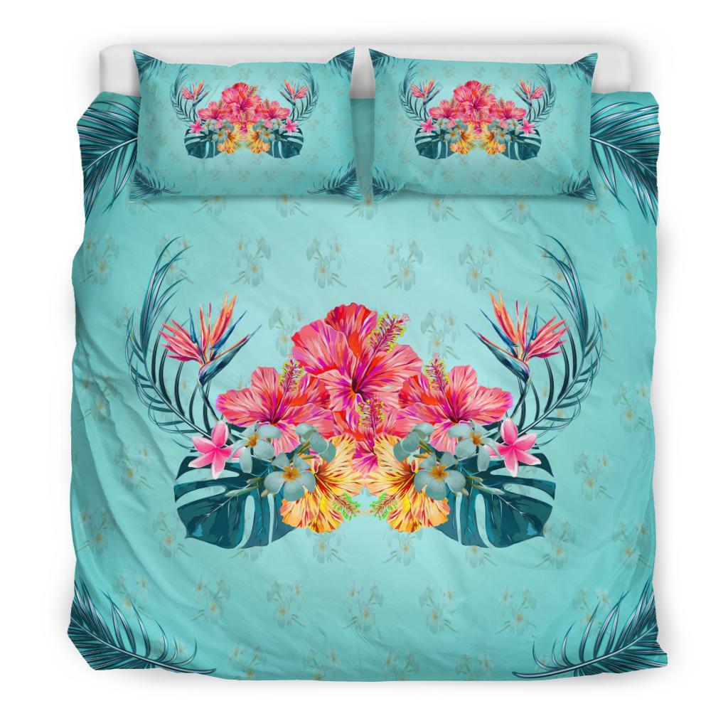 Hawaiian Tropical Strelitzia Hibiscus Plumeria Centre Bedding Set - Wonder Print Shop