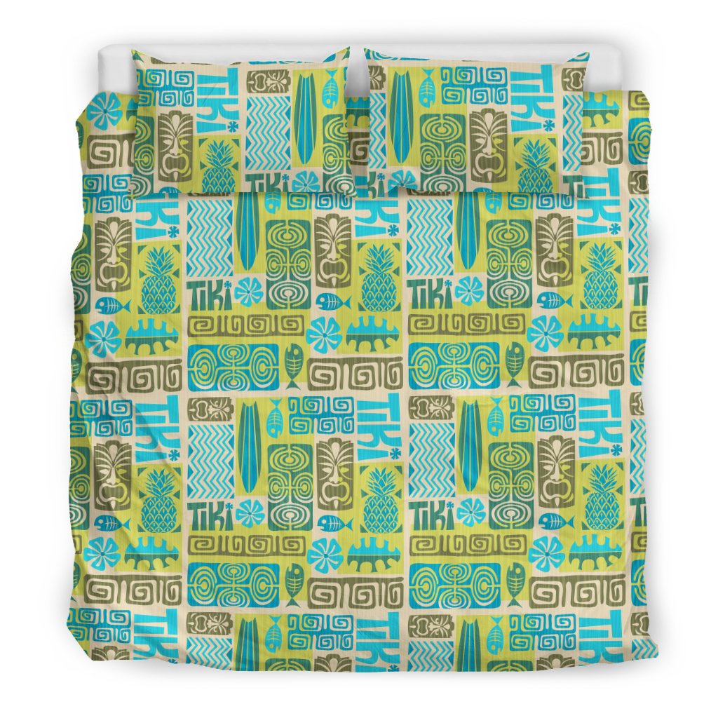 Hawaii Seamless Exotic Tiki Pattern Bedding Set - Wonder Print Shop