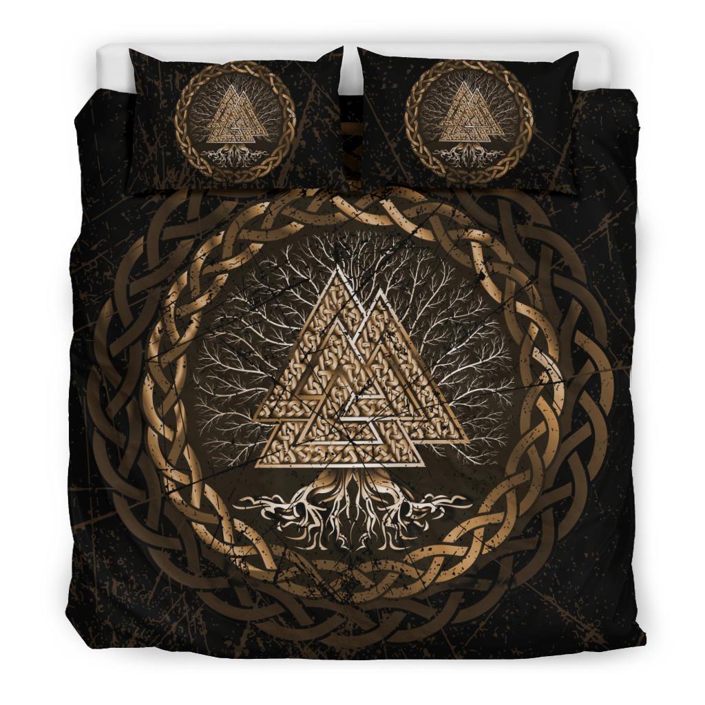 Viking Bedding Set, Celtic and Valknut and Tree Of Life Yggrdrasil RLT12 - Wonder Print Shop