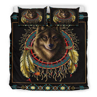 Wolf Dreamcatcher Native American Bedding Set LT10 - Wonder Print Shop