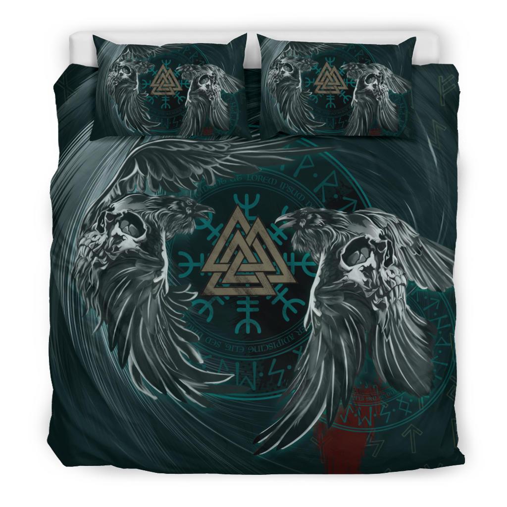 Viking Bedding Set, Ravens Skull Tattoo 9 RLT12 - Wonder Print Shop