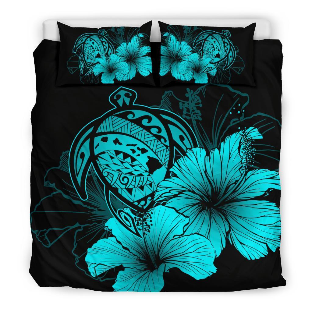Hawaiian Polynesian Bedding Set - Turquoise - Wonder Print Shop