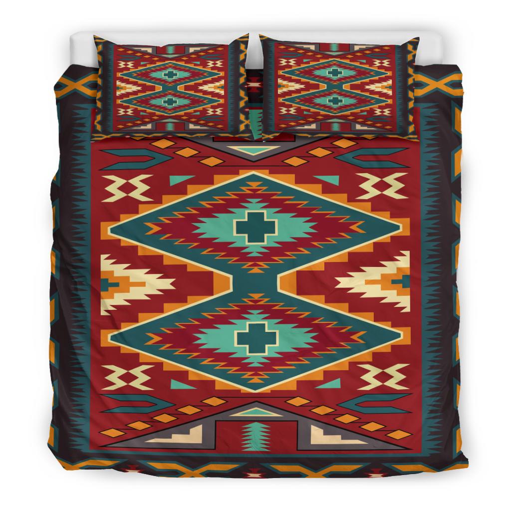 Red Pattern Native American Bedding Set LT10 - Wonder Print Shop