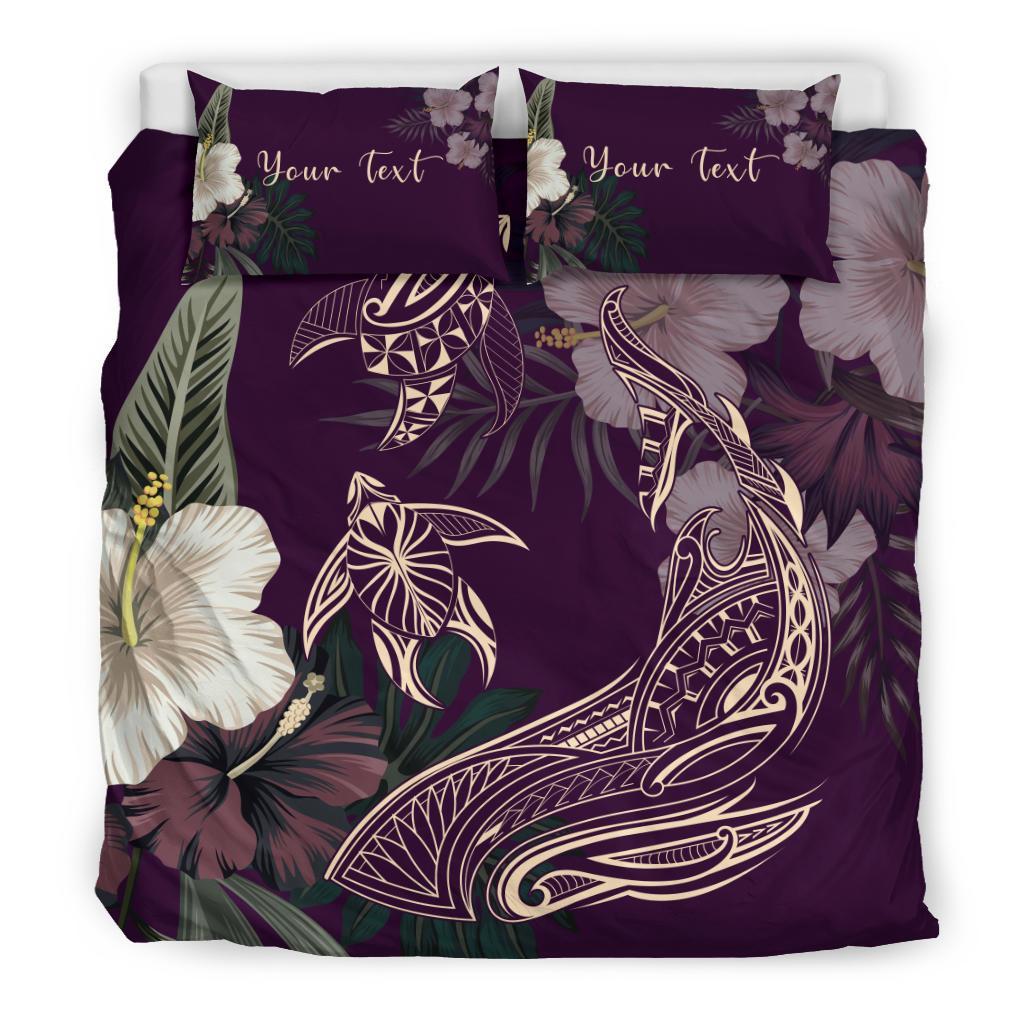 Hawaii Tropical Hibiscus Aumakua Personalized Bedding Set - Lucas Style - Purple - Wonder Print Shop